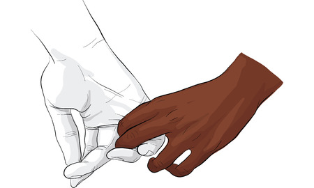 hand holding hand togetherのイラスト素材