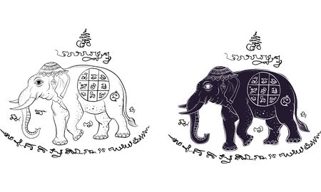 animal in Thai traditional tattoo, Thai traditional painting in temple, vectorのイラスト素材