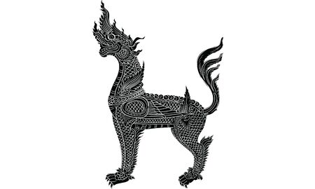 animal in Thai traditional tattoo, Thai traditional painting in temple, vectorのイラスト素材