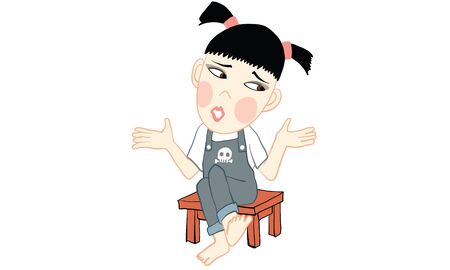 A woman sitting on a chair.のイラスト素材