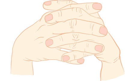 hand holding hand togetherのイラスト素材