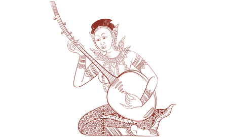 Thai tradition tattooのイラスト素材