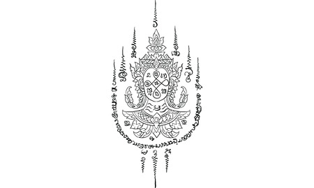 Thai tradition tattoo,のイラスト素材