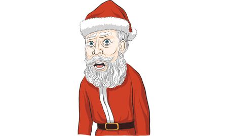 An illustration of a shocked Santa Claus in isolated backgroundのイラスト素材