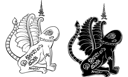 Thai traditional painting, tattooのイラスト素材