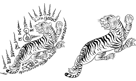 Thai traditional tattoo vectorのイラスト素材
