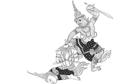 Thai traditional tattoo vectorのイラスト素材