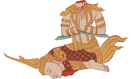 Thai traditional tattoo vectorのイラスト素材