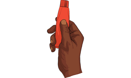A hand holding tube of cream vectorのイラスト素材