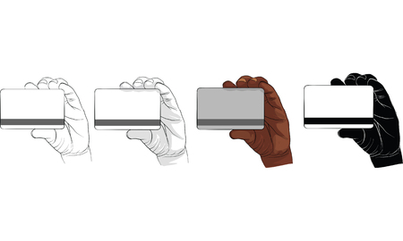 hand holding credit card vectorのイラスト素材