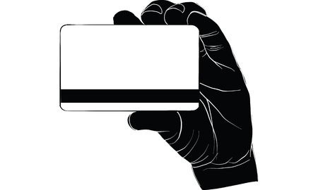 hand holding credit card vectorのイラスト素材