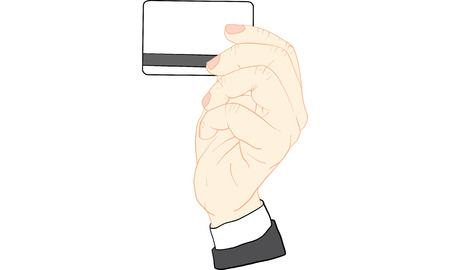 Hand holding business card vector.のイラスト素材