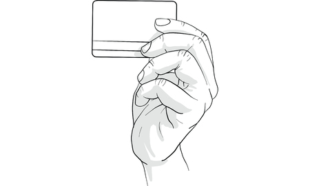 Hand holding business card vector.のイラスト素材