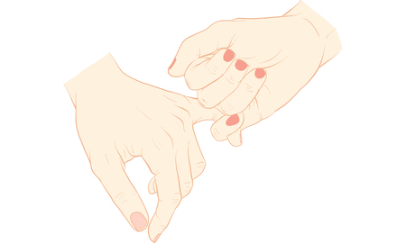 hand holding little finger vectorのイラスト素材