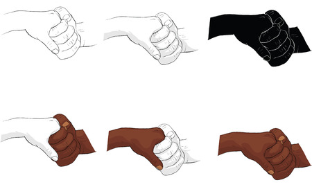 hand holding hand together vectorのイラスト素材