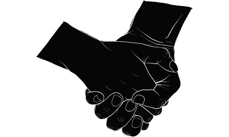 hand holding hand together vectorのイラスト素材