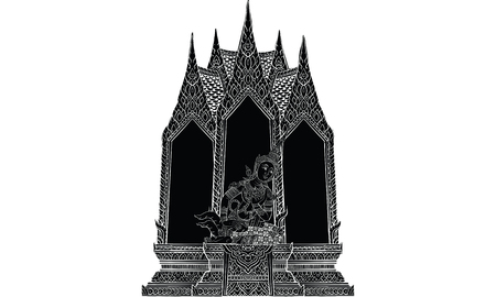 Thai traditional painting, tattooのイラスト素材