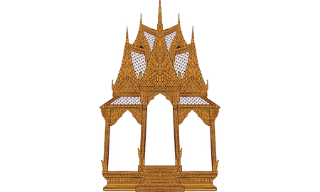 Angel house in Thai traditional painting designのイラスト素材