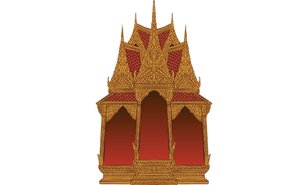 Angel house in Thai traditional painting designのイラスト素材