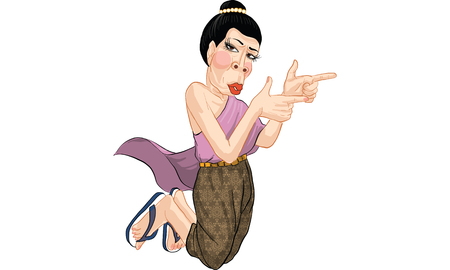 woman action cartoon,vectorのイラスト素材