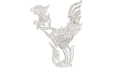 animal in Thai traditional tattoo, Thai traditional painting in temple, vectorのイラスト素材