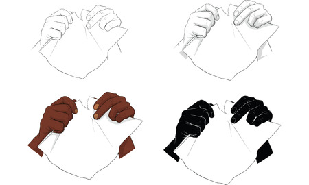 hand tearing paper vectorのイラスト素材