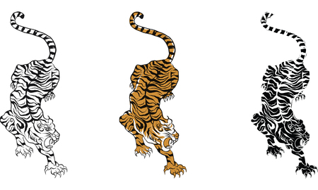 Thai traditional tattoo, Thai traditional painting in temple vectorのイラスト素材