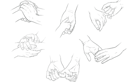 hand holding  hand together vectorのイラスト素材