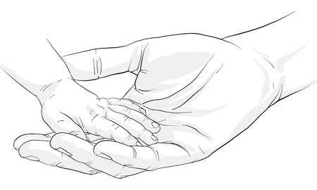 hand holding  hand together vectorのイラスト素材