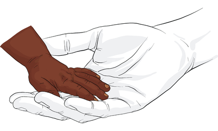 hand holding  hand together vectorのイラスト素材