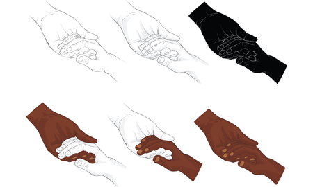 hand holding  hand together vectorのイラスト素材