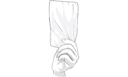 hand holding tissue paper vectorのイラスト素材