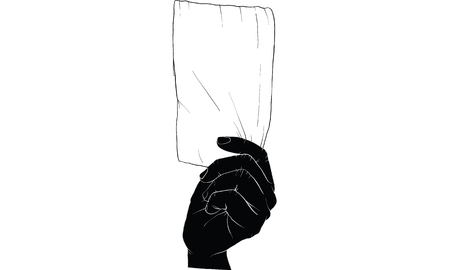 hand holding tissue paper vectorのイラスト素材