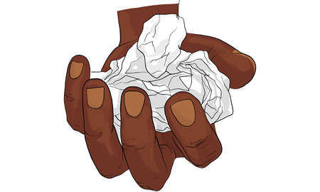 hand tearing and crooking paper, vectorのイラスト素材