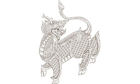 Thai tradition painting,Thai tattoo, vectorのイラスト素材