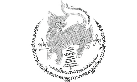 Thai tradition painting,Thai tattoo, vectorのイラスト素材