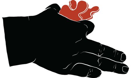 kid hand holding jigsaw vectorのイラスト素材