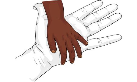 hand holding hand together vectorのイラスト素材