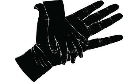 hand holding hand together vectorのイラスト素材