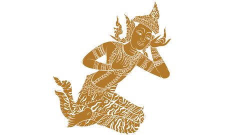 Thai traditional painting in temple, vector Thai tradのイラスト素材