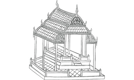 Thai traditional tattoo, Thai traditional painting in temple, vectorのイラスト素材