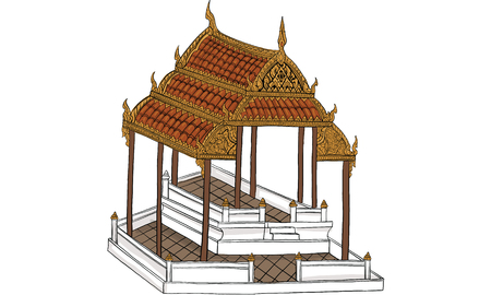 Thai traditional tattoo, Thai traditional painting in temple, vectorのイラスト素材