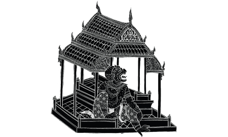 Thai traditional painting in temple, vectorのイラスト素材