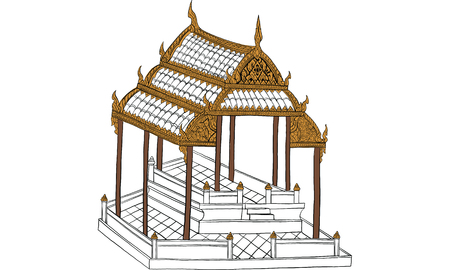 Thai traditional painting in temple, vectorのイラスト素材
