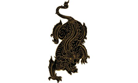animal in Thai traditional tattoo, Thai traditional painting in temple, vectorのイラスト素材