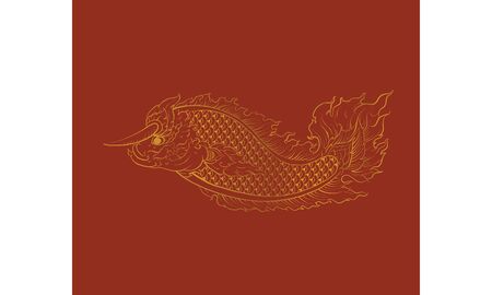 Thai traditional tattoo, Thai traditional painting in temple, vectorのイラスト素材