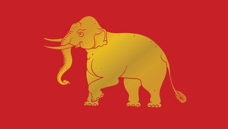 Elephant in Thai traditional painting vectorのイラスト素材
