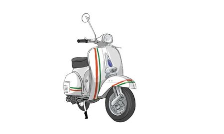 Motorcycle and vehicle, vintage scooter, vectorのイラスト素材