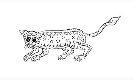 Animal in Thai traditional tattoo, Thai traditional painting in temple, vectorのイラスト素材