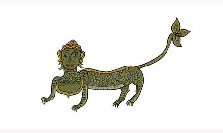 Animal in Thai traditional tattoo, Thai traditional painting in temple, vectorのイラスト素材